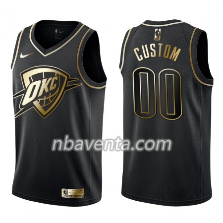Camiseta Hombre Oklahoma City Thunder Personalizadas Nike Negro Golden Edition Swingman